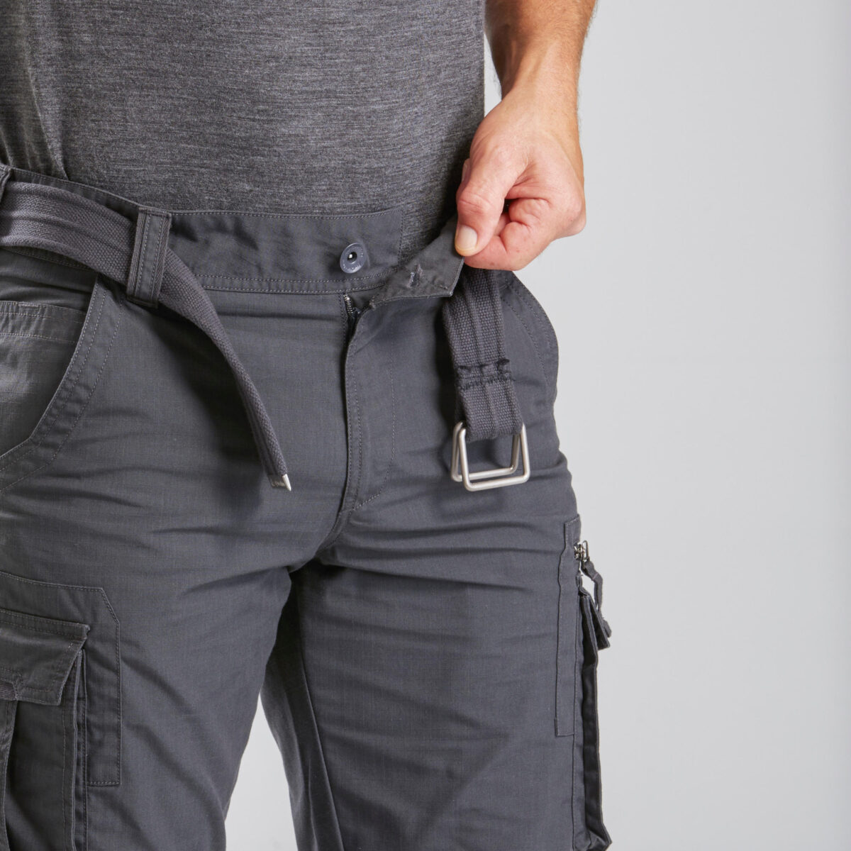 Men Straight Fit Durable Cargo Pant Grey - Travel 100 - Image 5