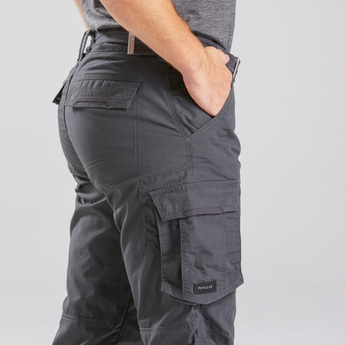 Men Straight Fit Durable Cargo Pant Grey - Travel 100 - Image 6
