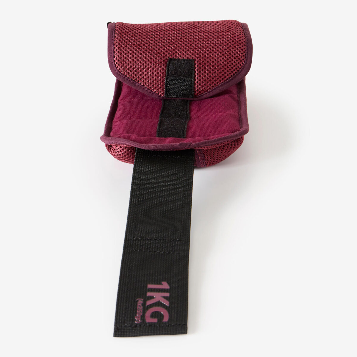 Gym Ankle Weights Adjustable - 1 kg Twin-Pack Burgundy - Image 3