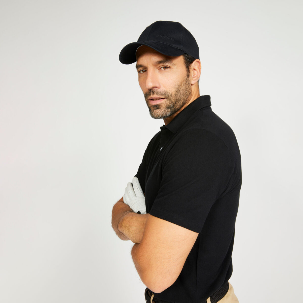 Men’s golf cotton short-sleeved polo shirt - MW100 black - Image 3