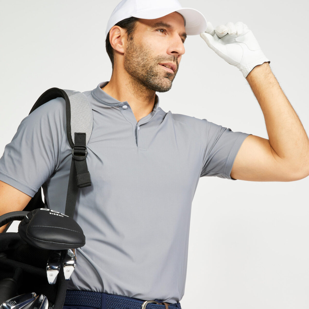 Men Golf Polo T-Shirt 900 Grey - Image 2