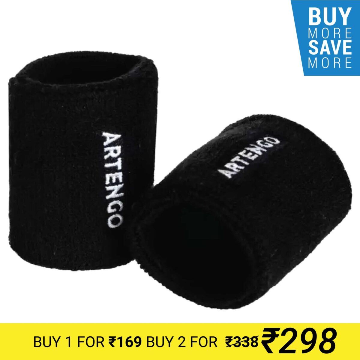 Tennis Wristband TP 100 Black - Image 3