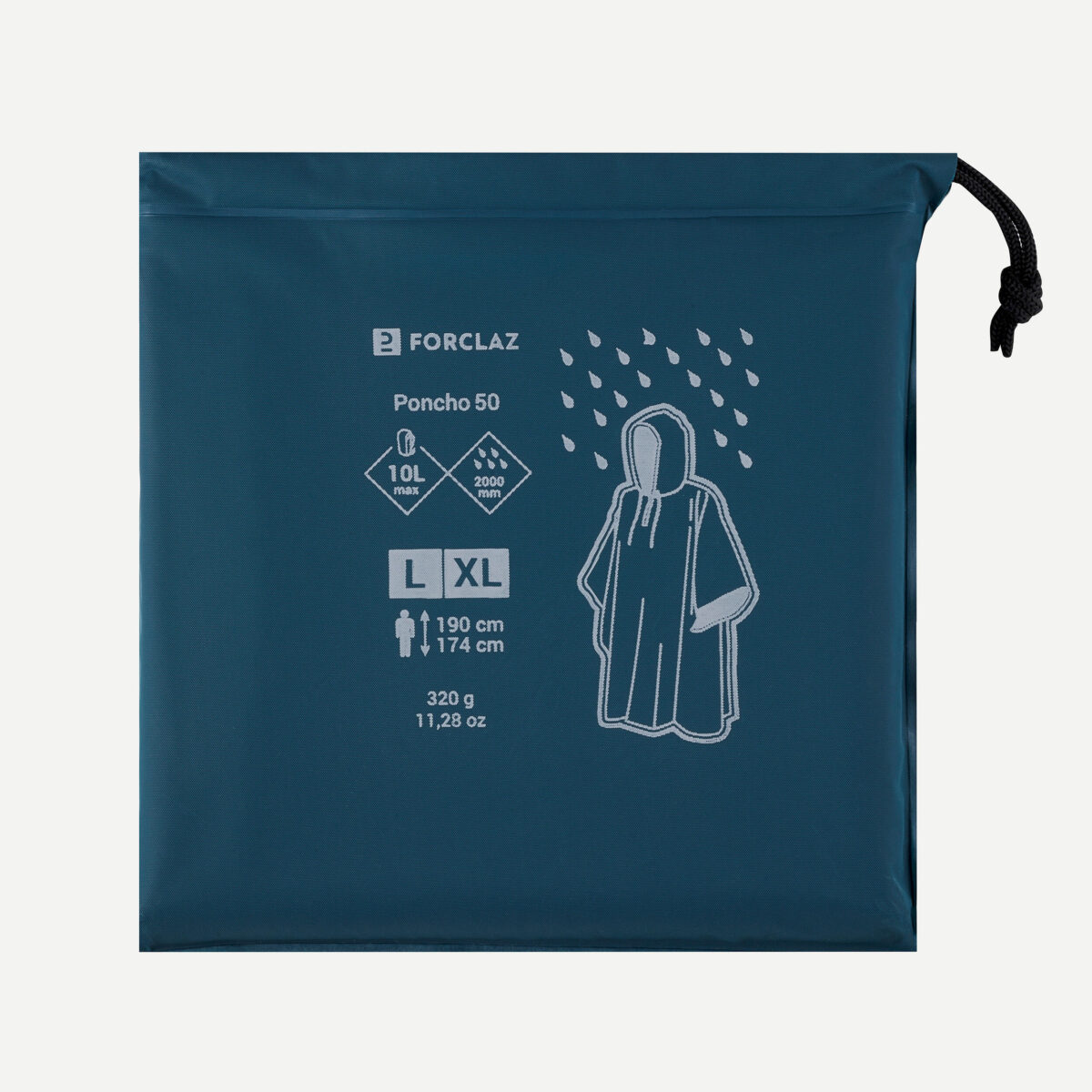 Adult Waterproof Poncho for 0-10L Bag Pale Blue - MT50 - Image 3