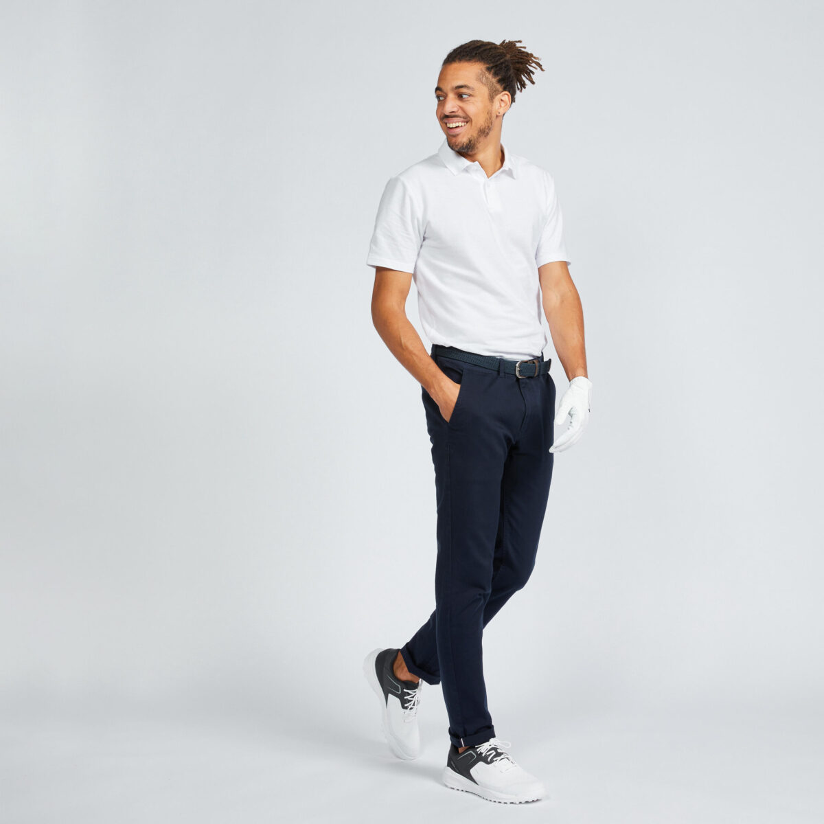 Men’s golf cotton short-sleeved polo shirt - MW100 white - Image 2