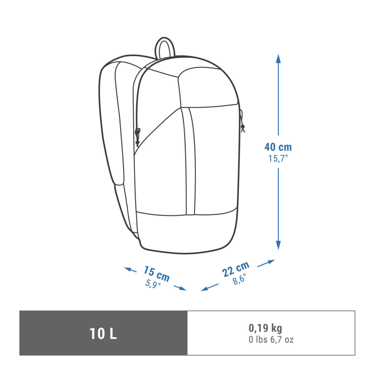 Hiking Backpack - Arpenaz NH100 10 L  - Green - Image 2