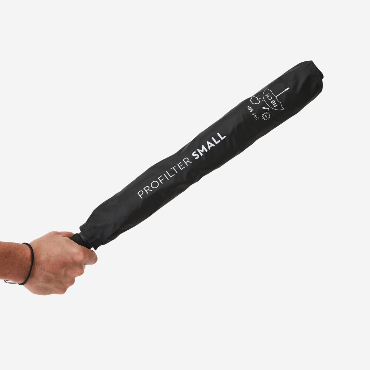 Waterproof Umbrella Small 110cm Coverage UPF50+ Sun Protection Auto Open - Black - Image 2