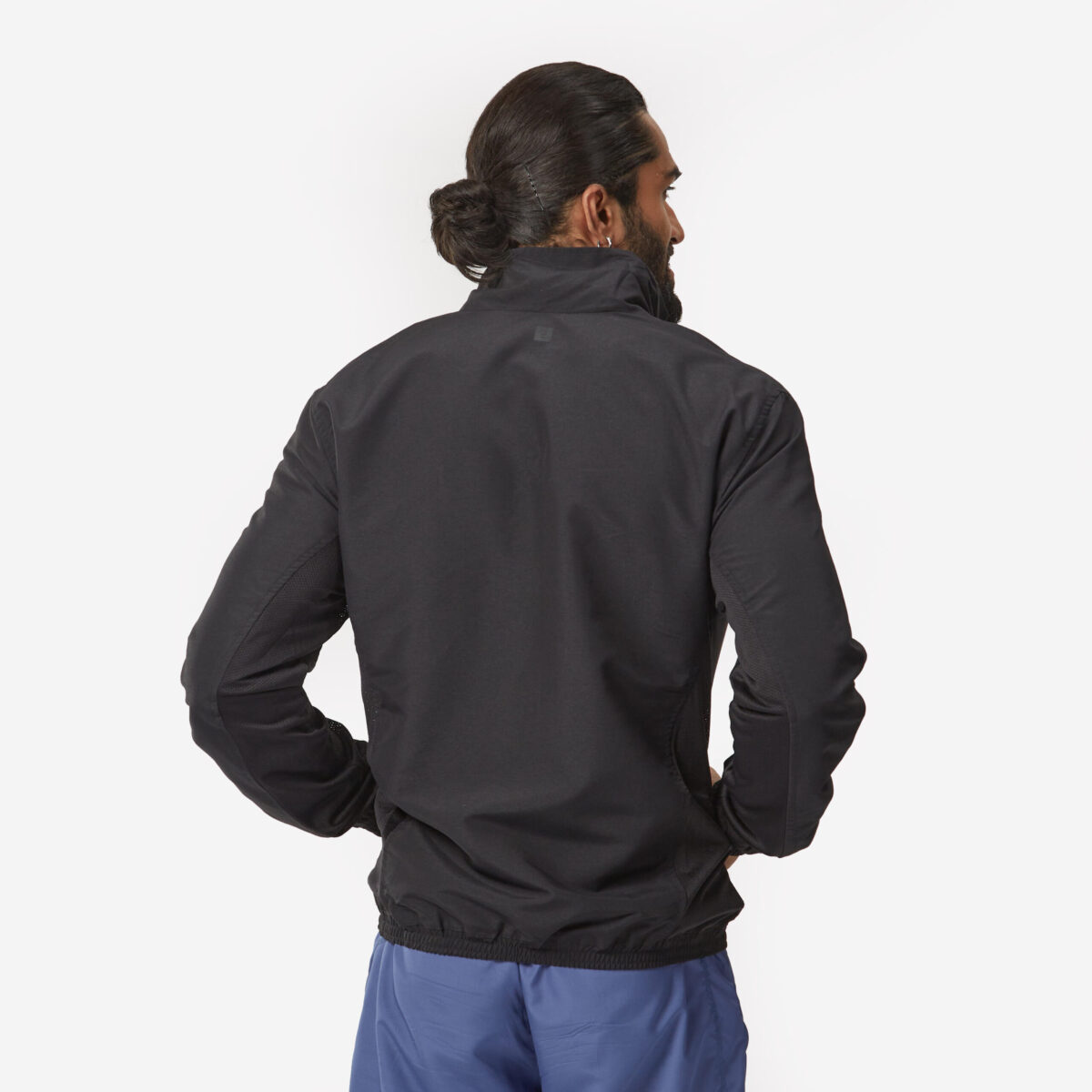 Men Fitness Tracksuit Jacket with Moisture Management FJA 100 - Black - Image 4