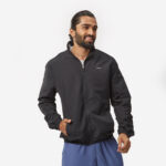 Men Fitness Tracksuit Jacket with Moisture Management FJA 100 - Black