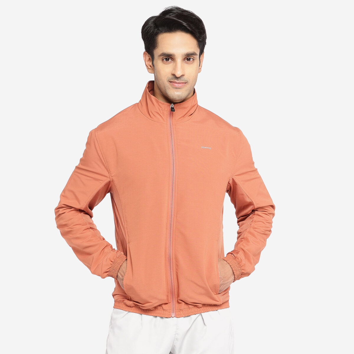 Men Fitness Tracksuit Jacket with Moisture Management FJA 100 - Sepia Brown - Image 7