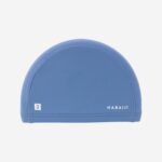 Kids Swimming Cap Plain Fabric Blue