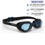 Adult Swimming Goggles Men Women UV Protection Xbase Anti-Fog Clear Lenses Black