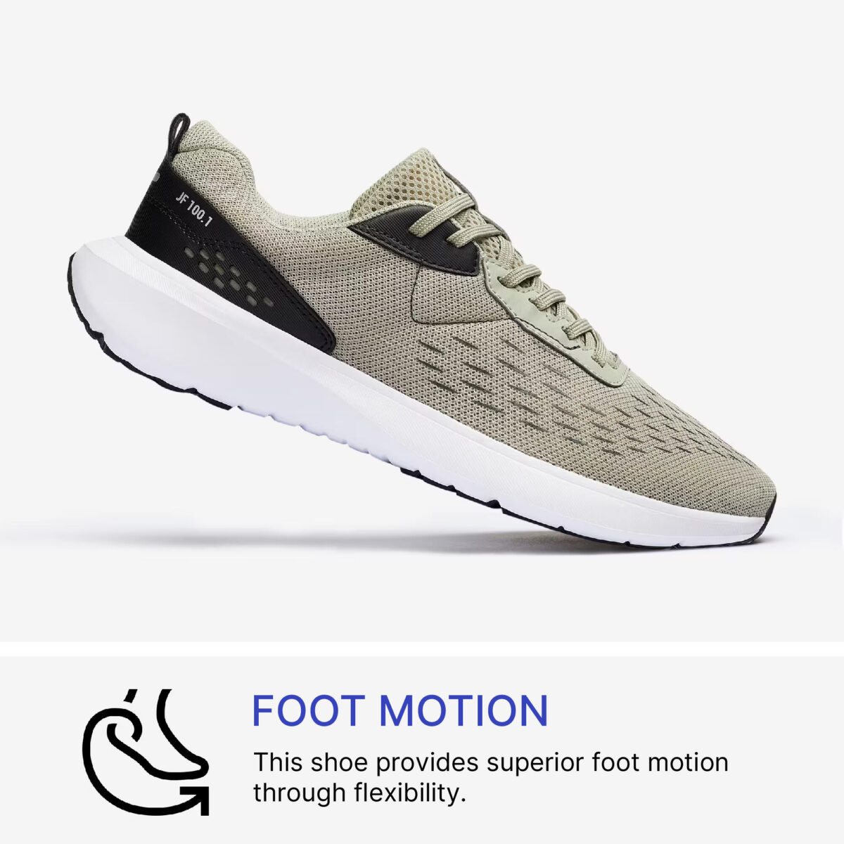 Men Running Shoes Superior Grip Cushioned Upto 10km/week, Jogflow100 -Sage Green - Image 3