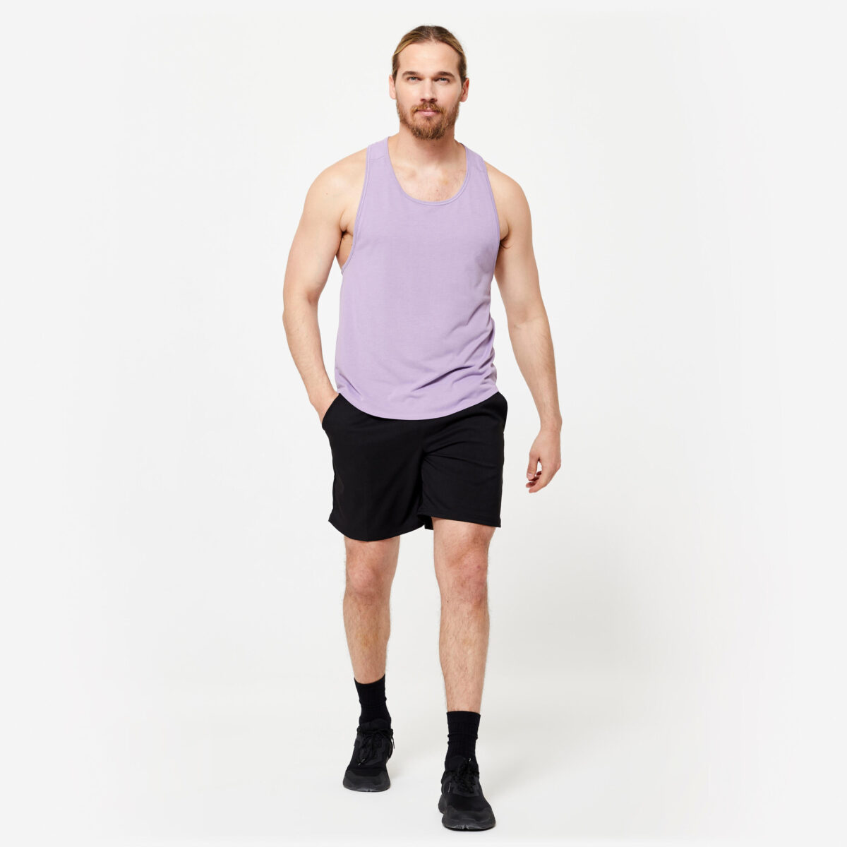 Men Gym Shorts – Breathable, Stretchable, Quick Dry, Lightweight FST 100 – Black - Image 5
