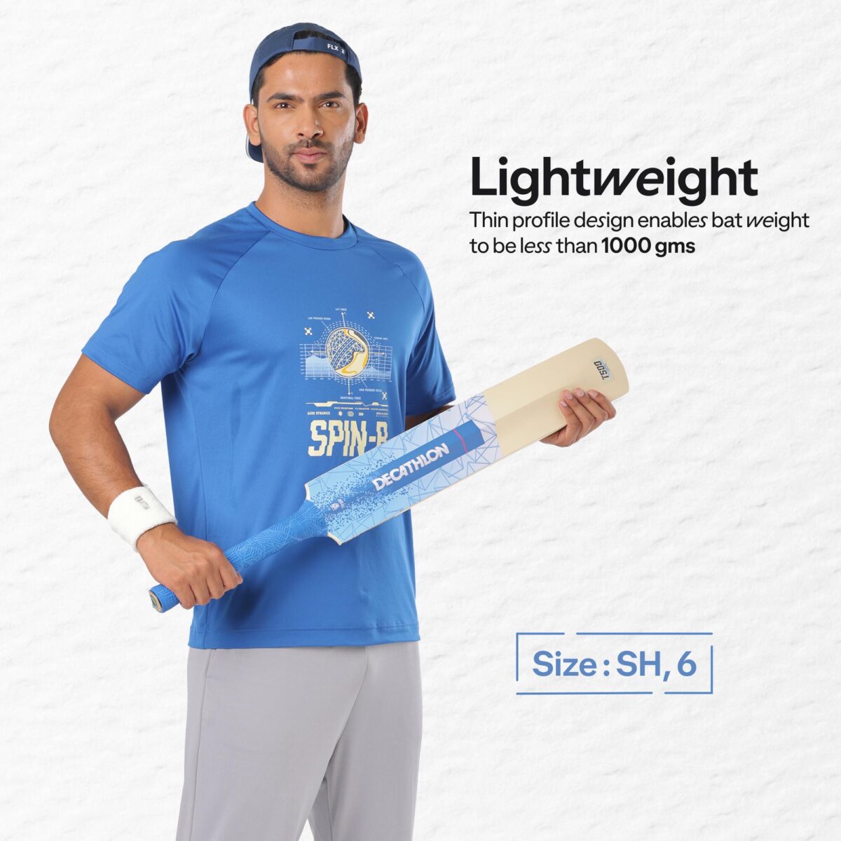 KIDS POPLAR WOOD BAT T 500 LITE BLUE - Image 7