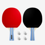 Set of 2 Bats TTR 100 Versatile ITTF School + Balls