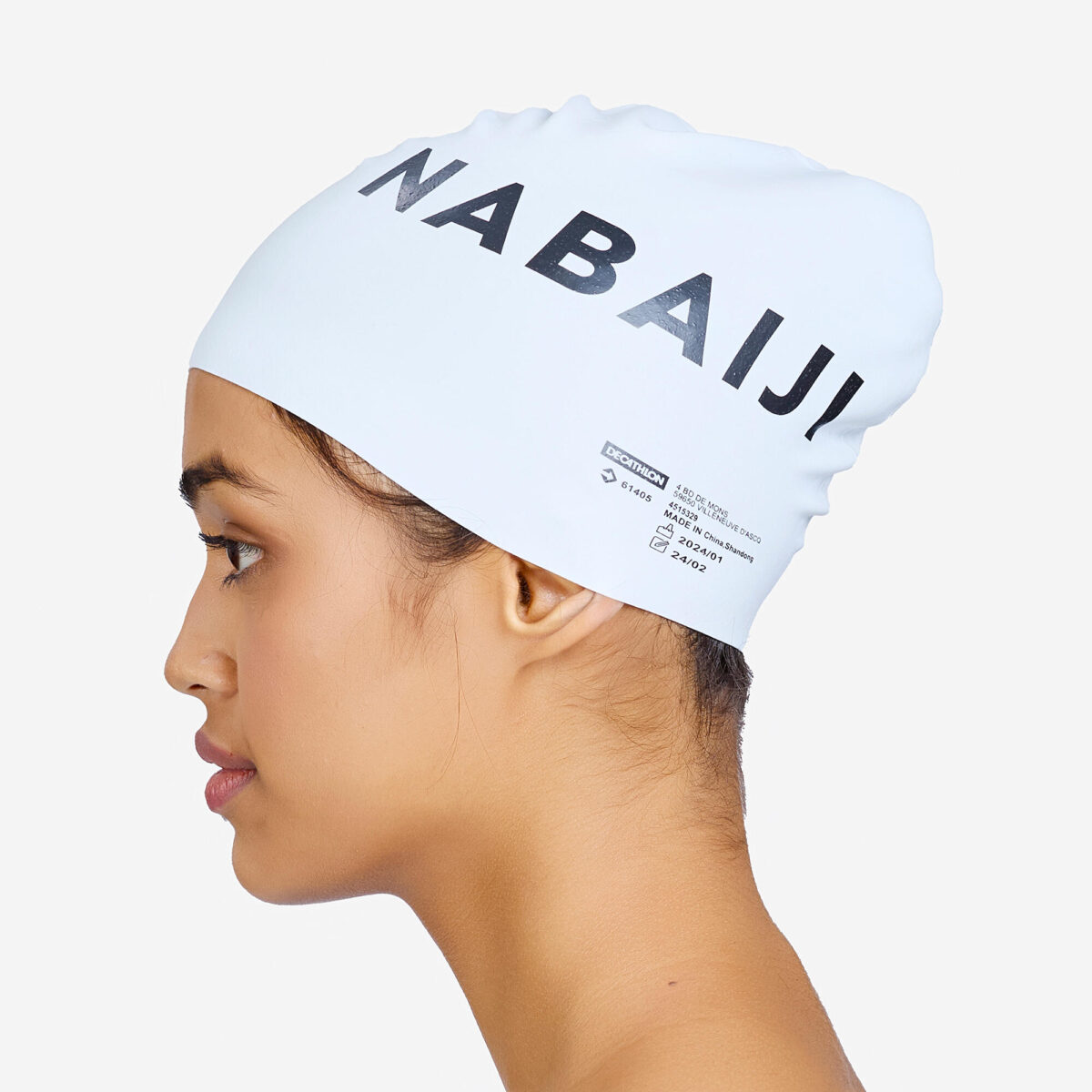 Adult Swimming Cap Silicone 56-60 Cm Quick-Dry & Lightweight White - Image 3