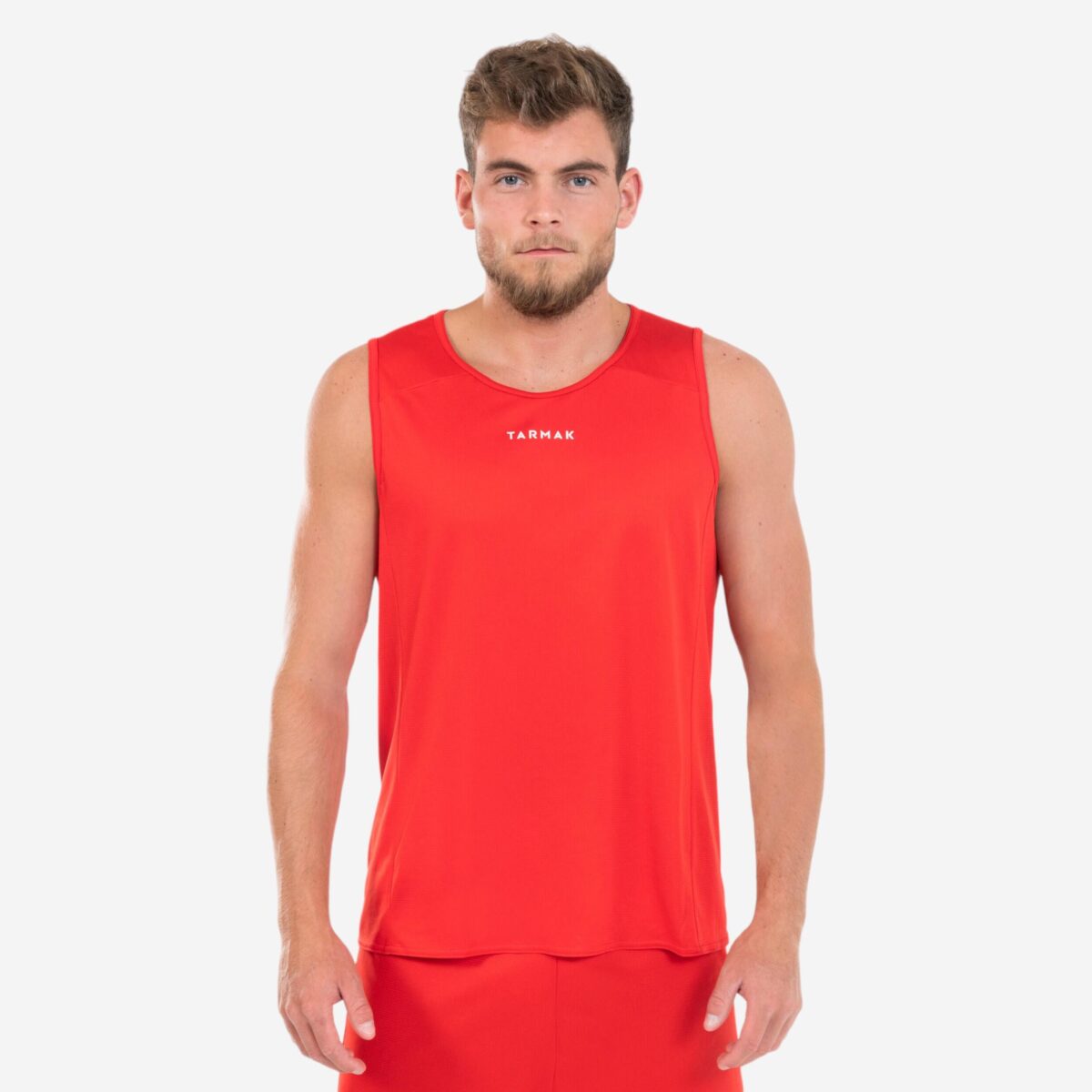 Men Basketball Sleeveless Jersey T100 Red - Image 6