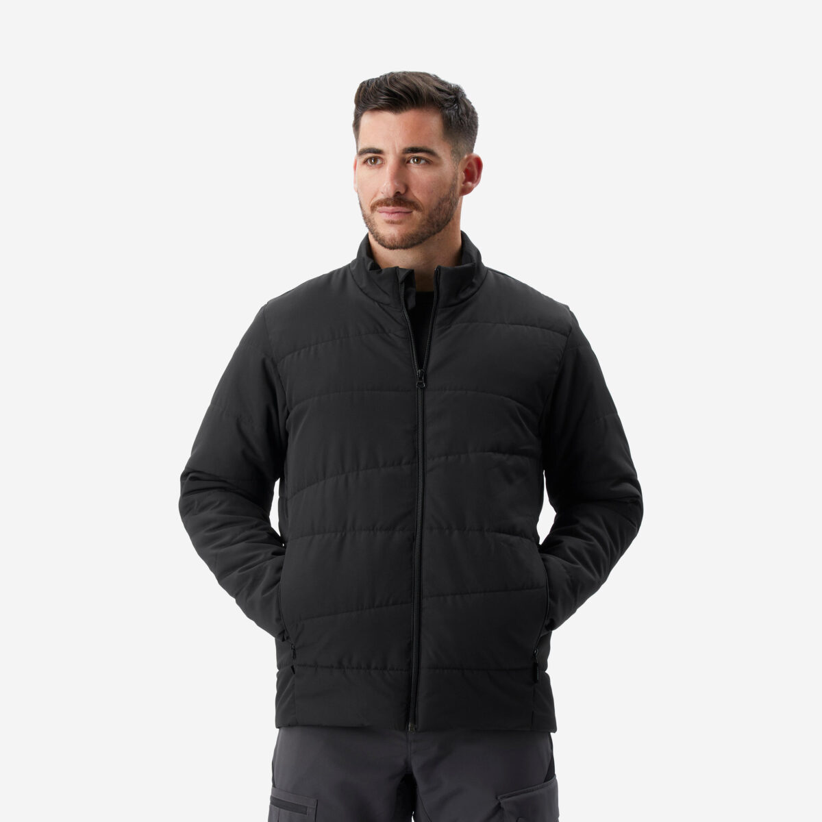 Men Puffer Jacket for Trekking - MT50 Black - Image 6