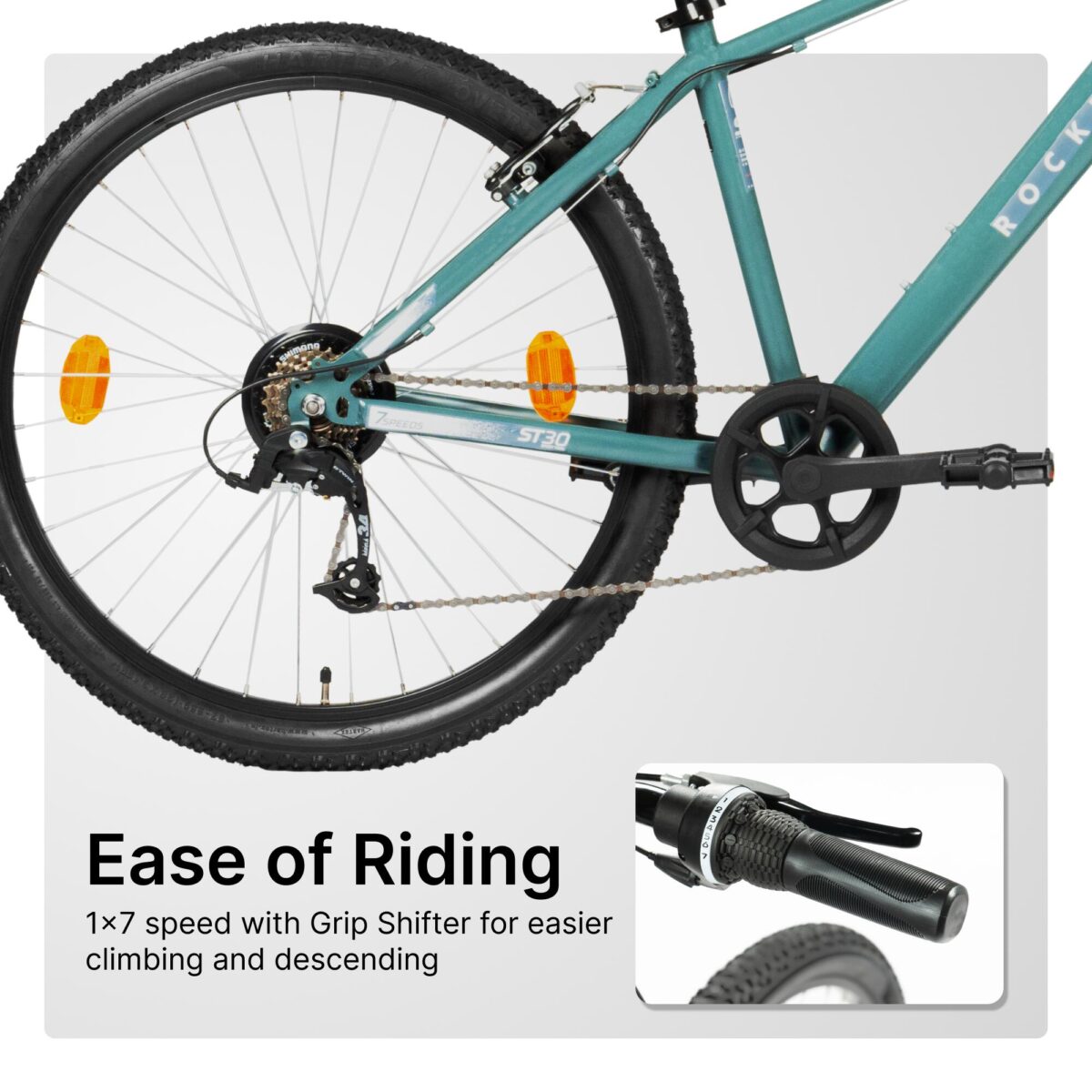 Mountain Bike Rockrider ST30 - 7 Speed, MTB Tyres, Unisex Frame, V-Brakes - Image 4