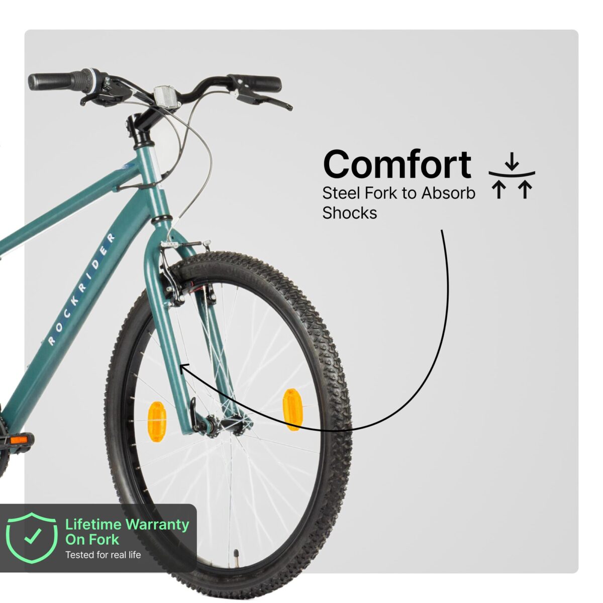 Mountain Bike Rockrider ST30 - 7 Speed, MTB Tyres, Unisex Frame, V-Brakes - Image 5