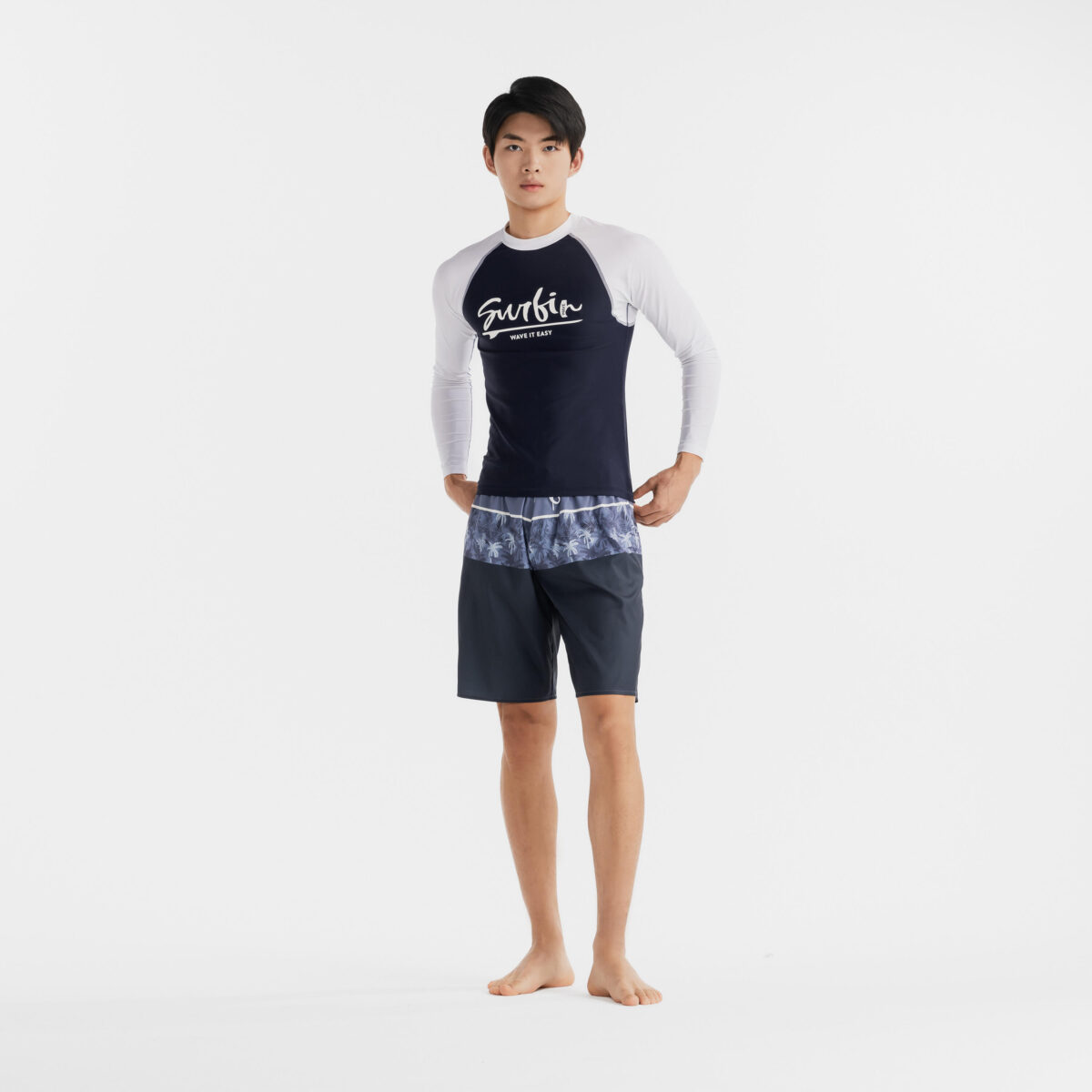 Men's surfing boardshorts NAVY PALM - Image 4