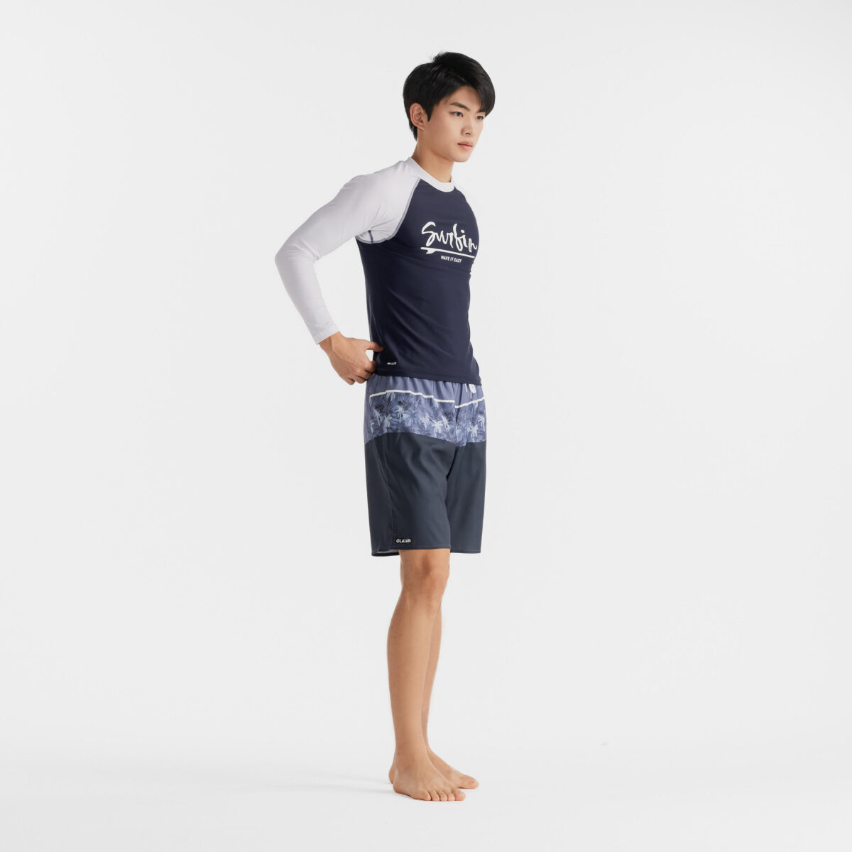 Men's surfing boardshorts NAVY PALM - Image 7