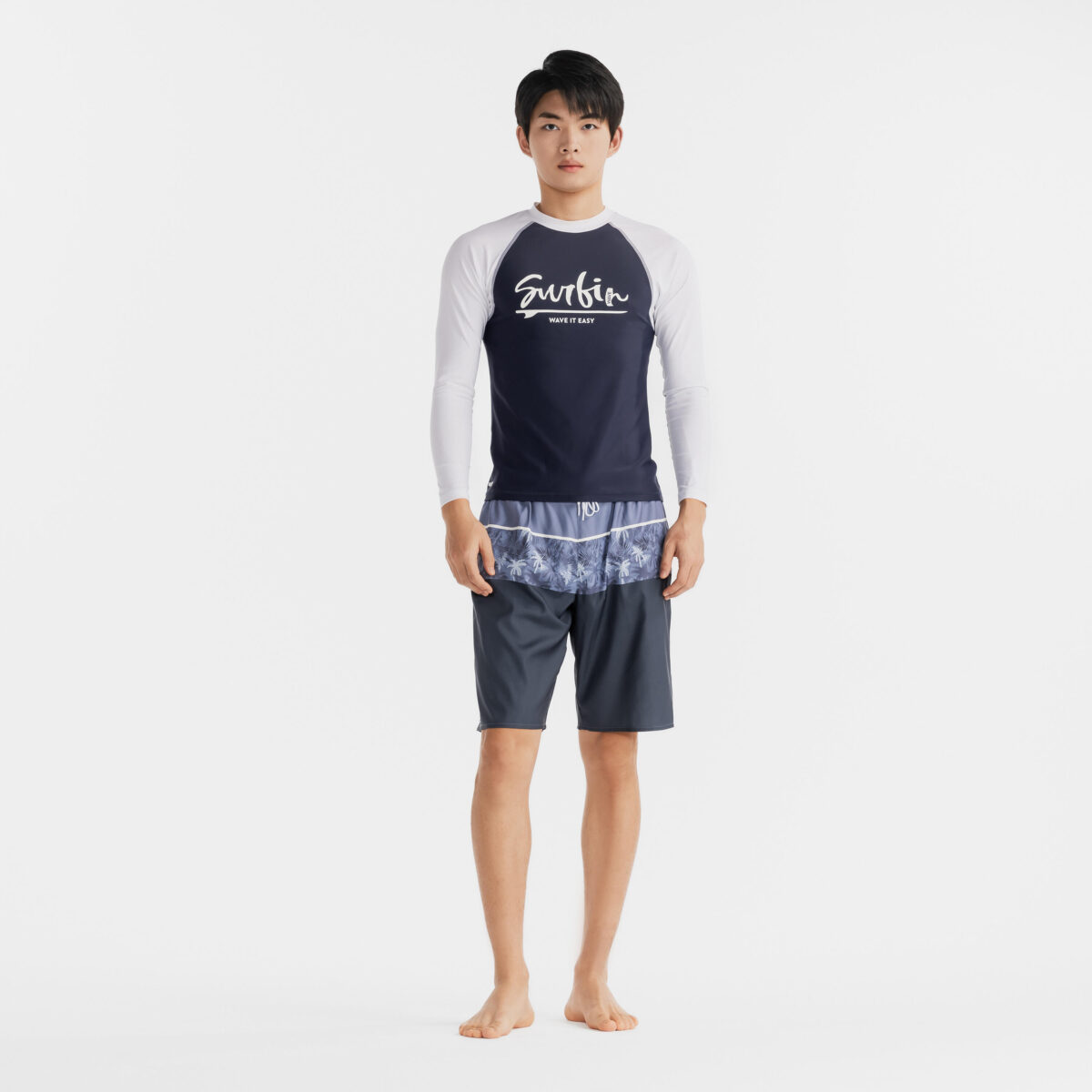 Men's surfing boardshorts NAVY PALM - Image 6
