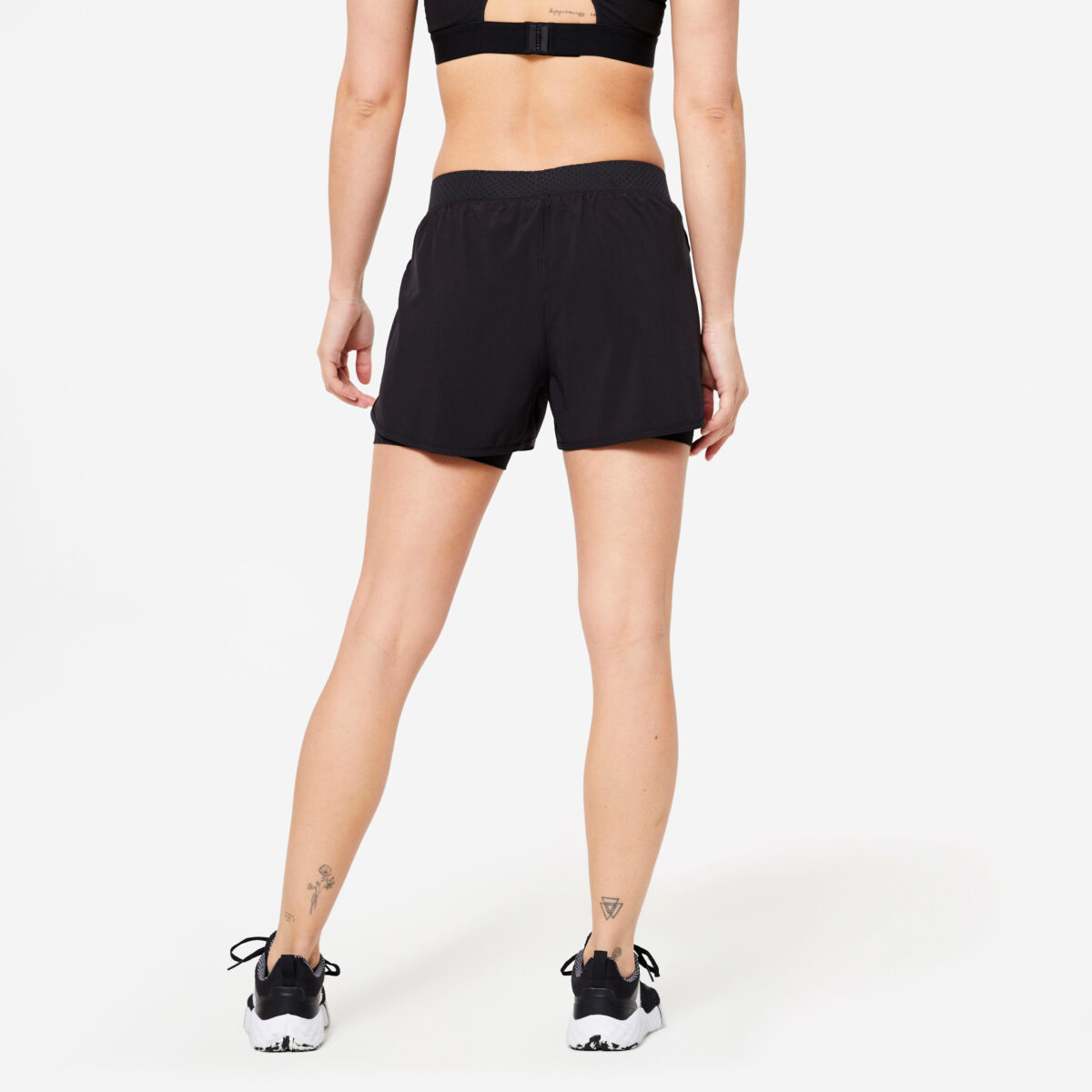 Women Gym Shorts 2-in-1 Anti-Chafing - Black - Image 4
