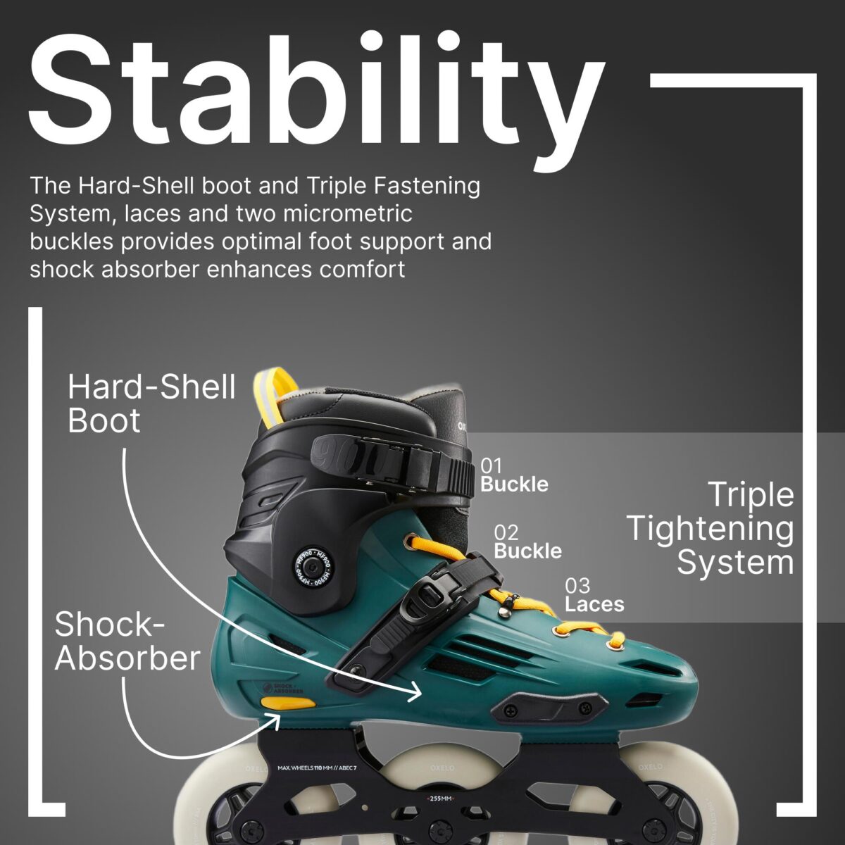 Adult Skating Shoes Inline MF 900 Urban Green - Image 4