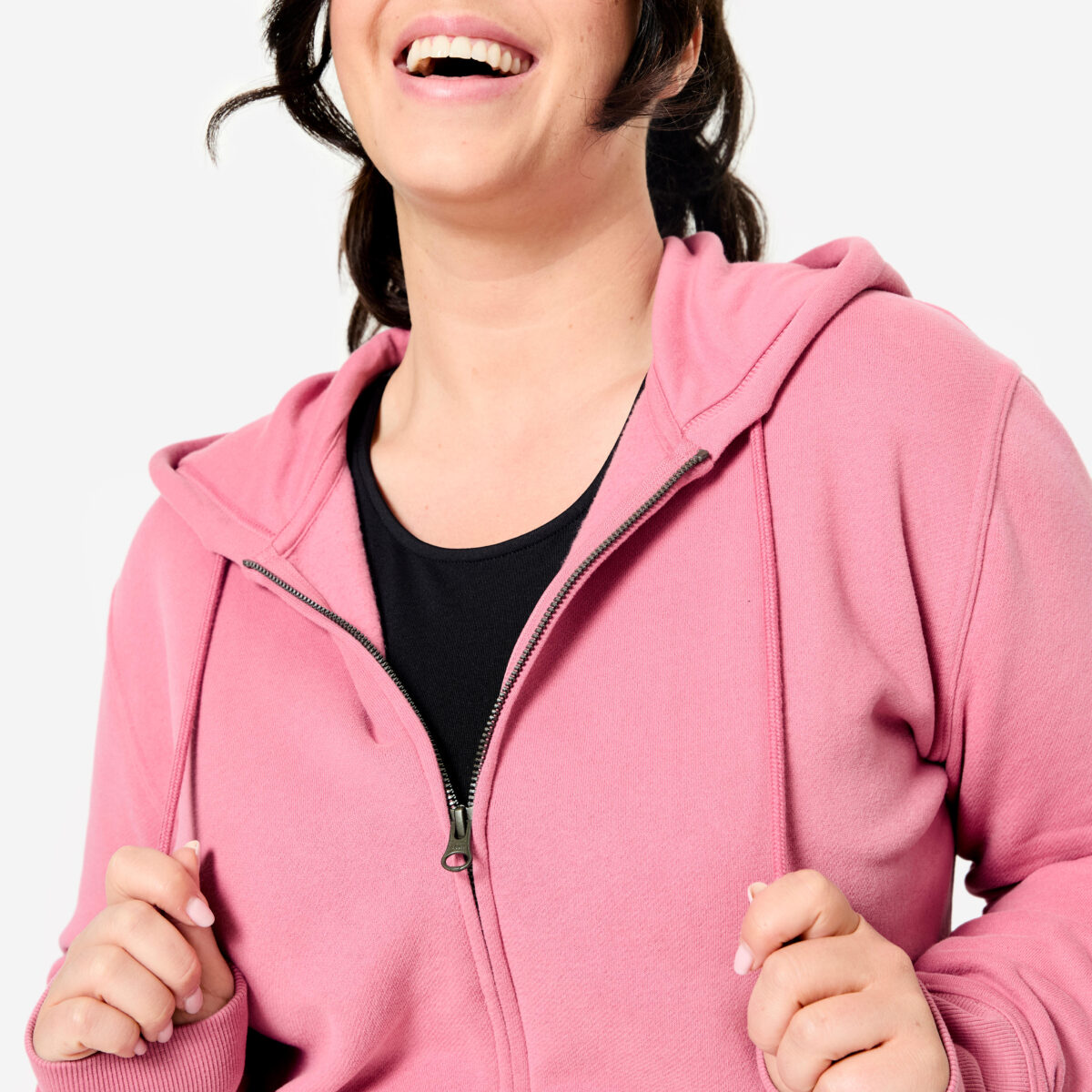 Women's Zip-Up Fitness Fleece Sweatshirt - Pink - Image 9