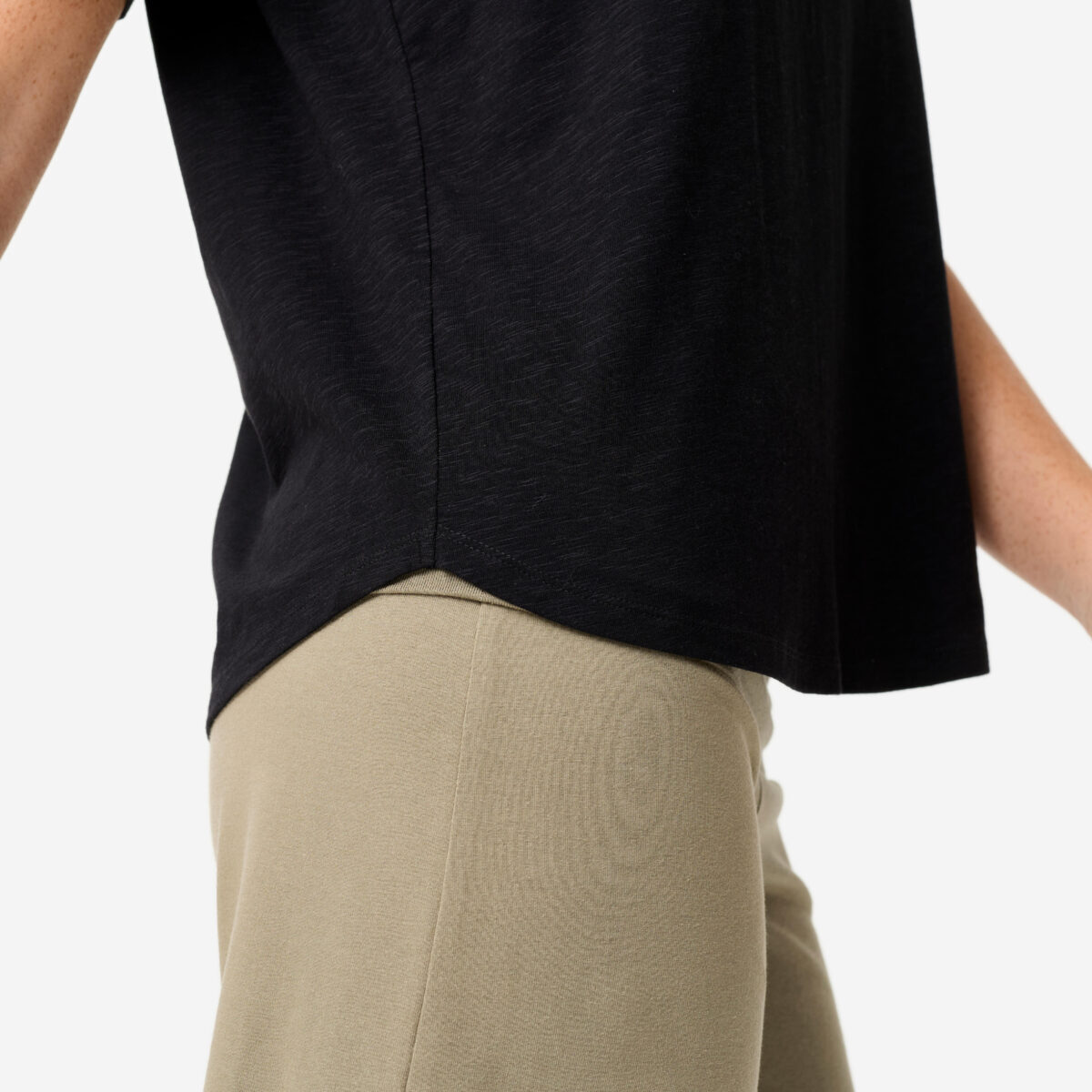 Women's Short-Sleeved Yoga T-Shirt - Black - Image 7