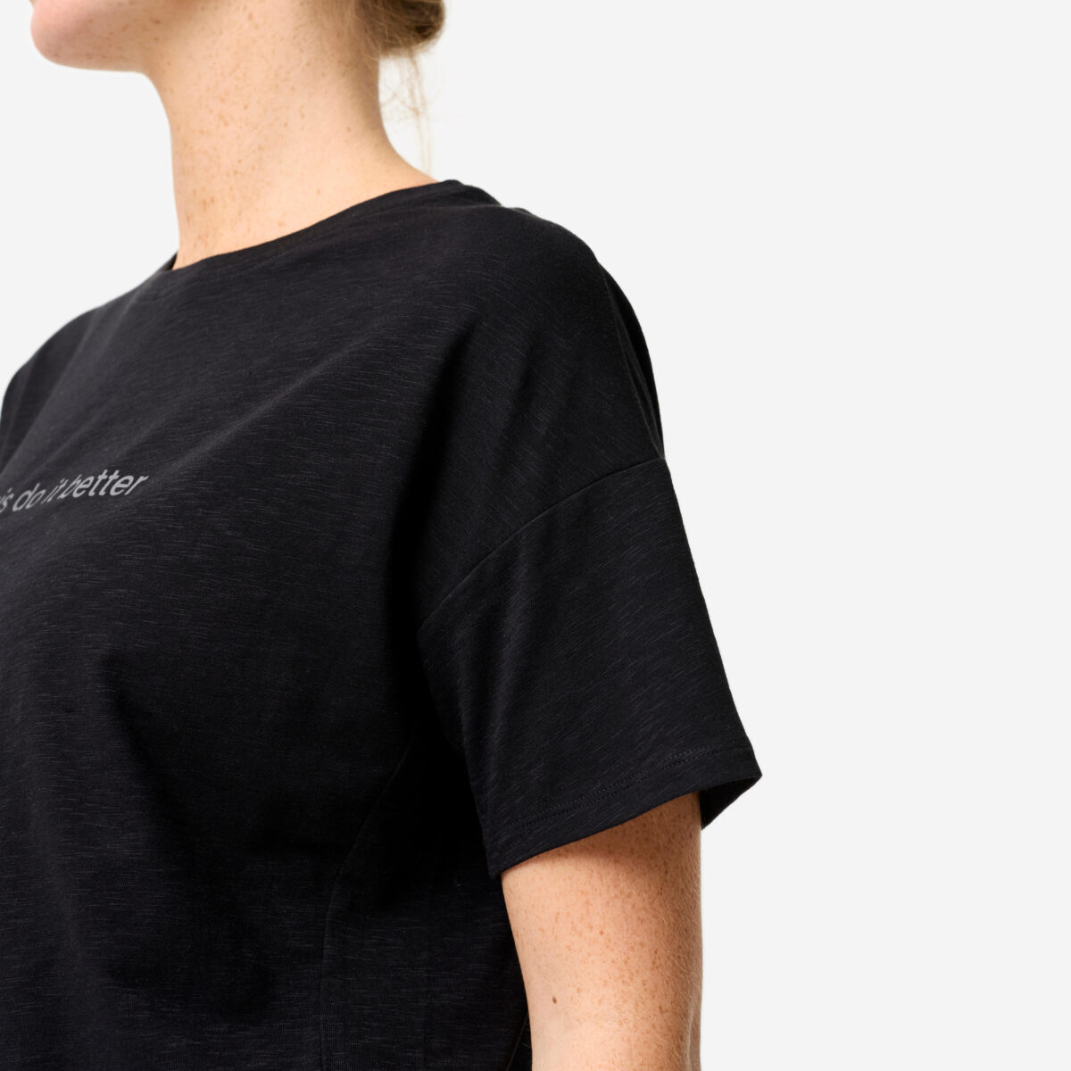 Women's Short-Sleeved Yoga T-Shirt - Black - Image 5