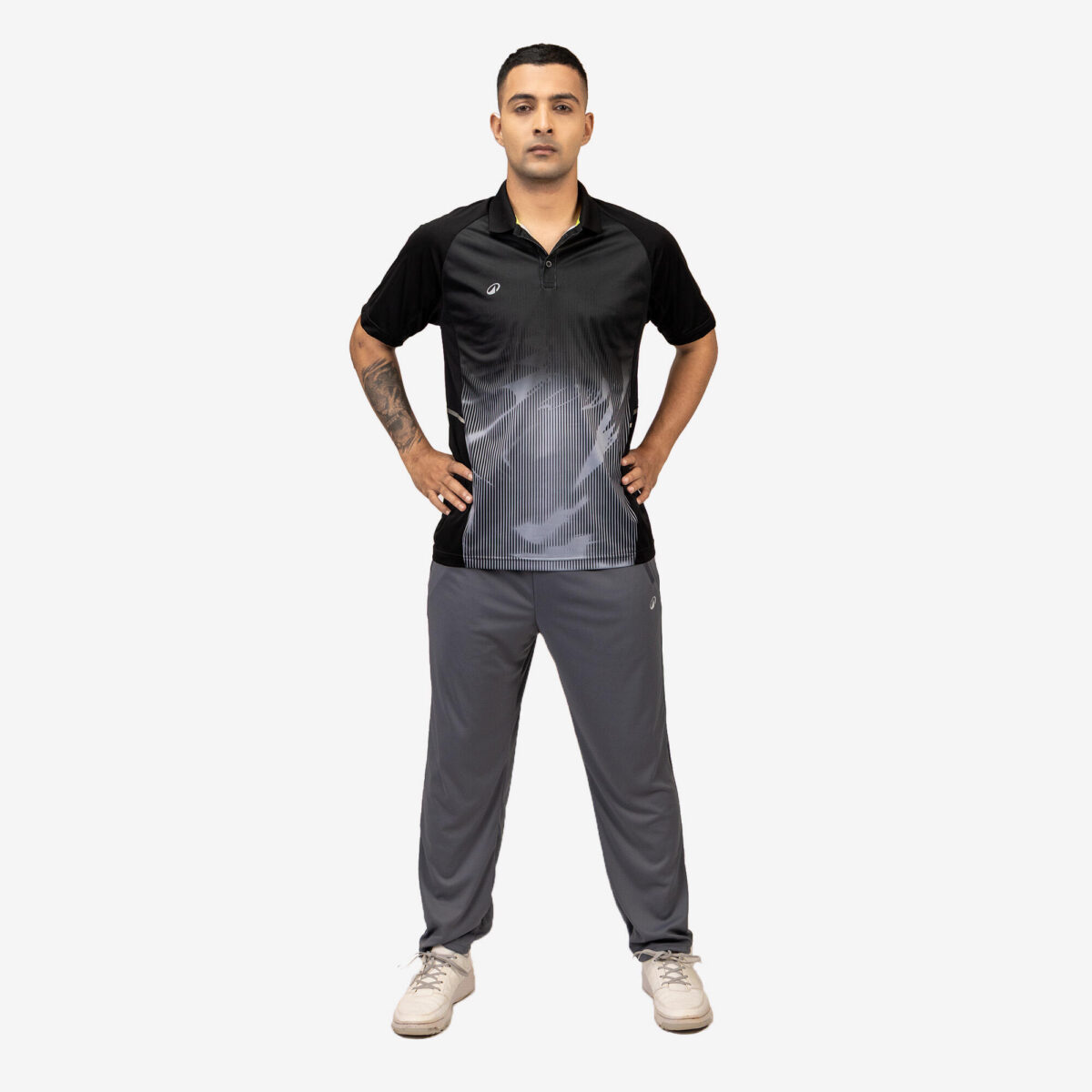 Men's Cricket Polo Short Sleeve CP 500 Men Black - Image 2